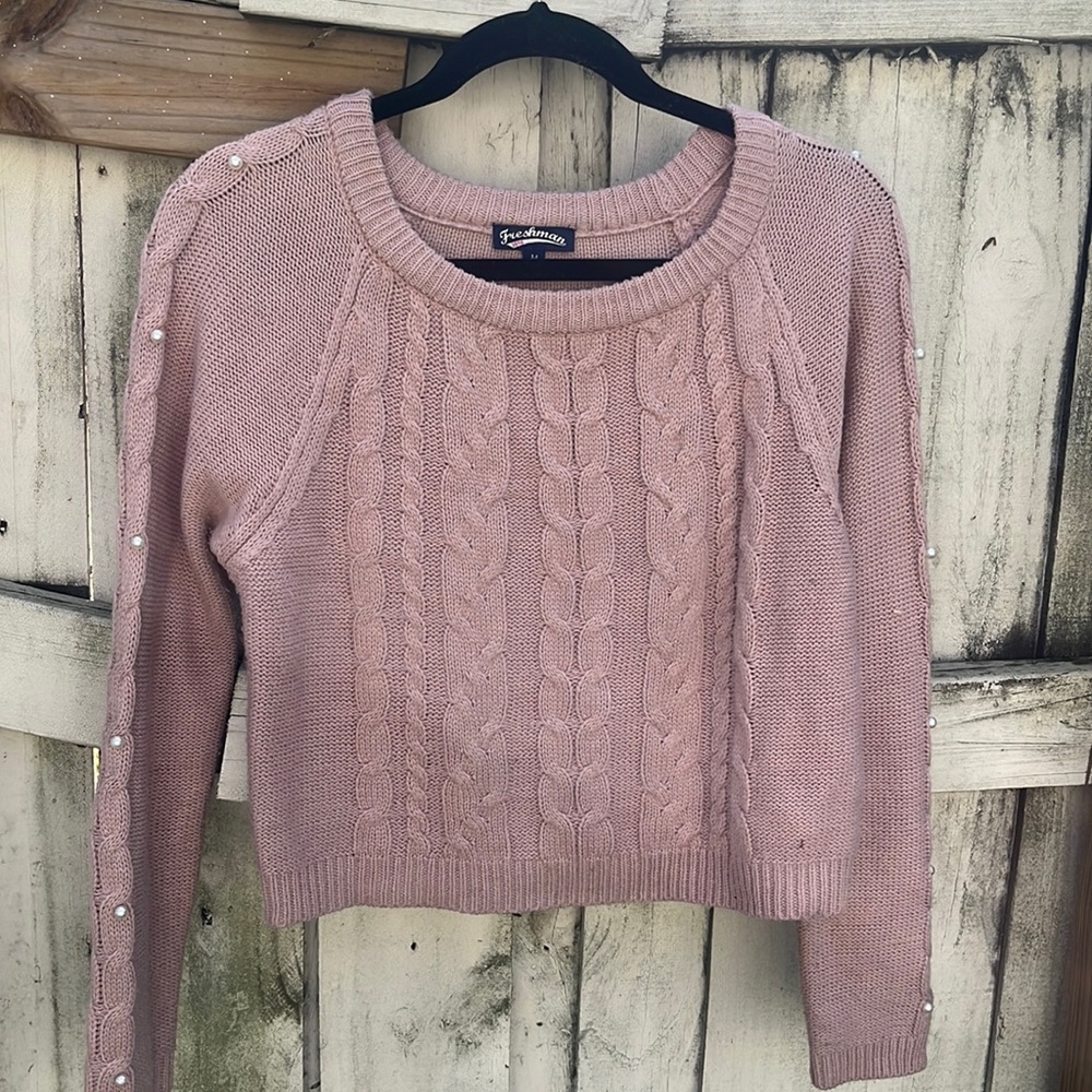 Pink knit sweater
